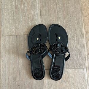 Tory Burch Black Patent Sandals